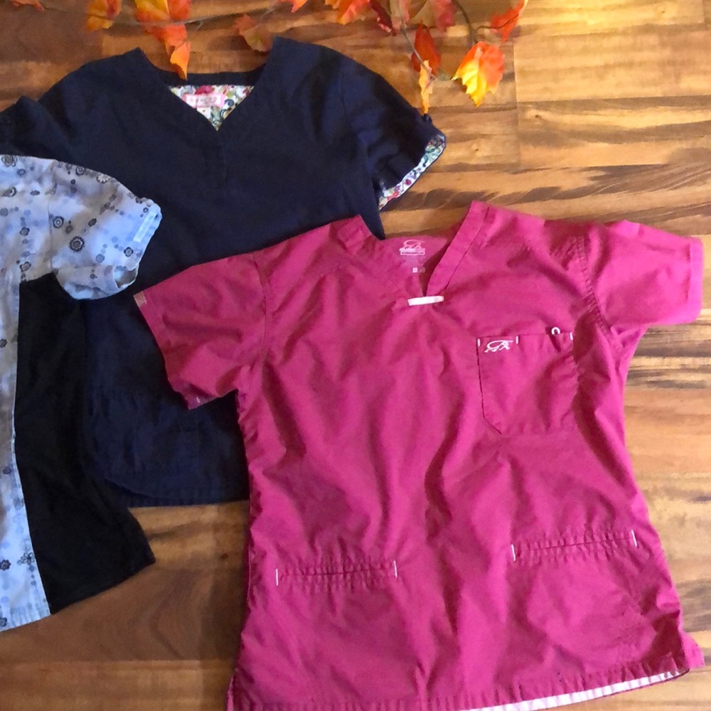 Lot of 3 scrub tops